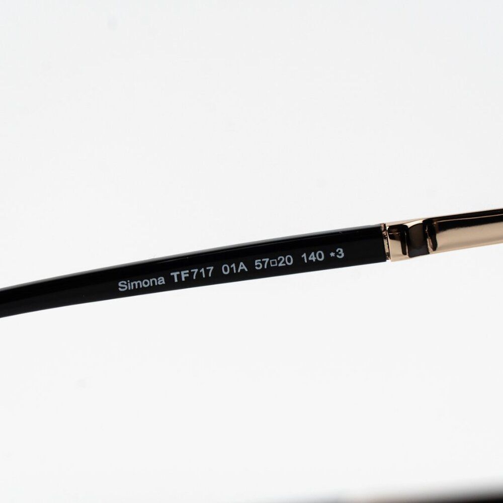 Tom Ford SIMONA Women Sunglasses Black Gold Smoke Semi Cat Eye FT0717 01A NEW - Picture 7 of 12
